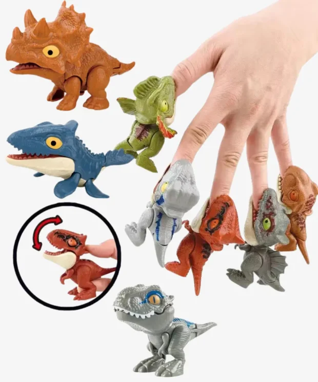 Set de Dinosaurios Jurásicos Dinosaurios Mordelones Muerde Dedos 8 piezas 2