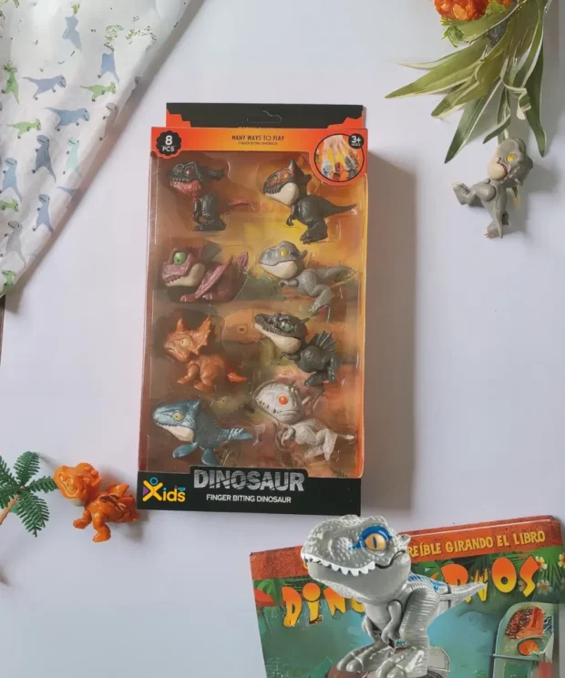 Set de Dinosaurios Jurásicos Dinosaurios Mordelones Muerde Dedos 8 piezas 6