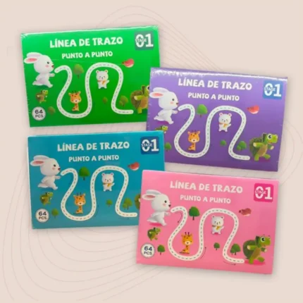 Set de Libro de Trazo Mágico Montessori Preescolar - Book Stroke Line - Cuaderno reutilizable - Versión Español - Spanish Version - 2